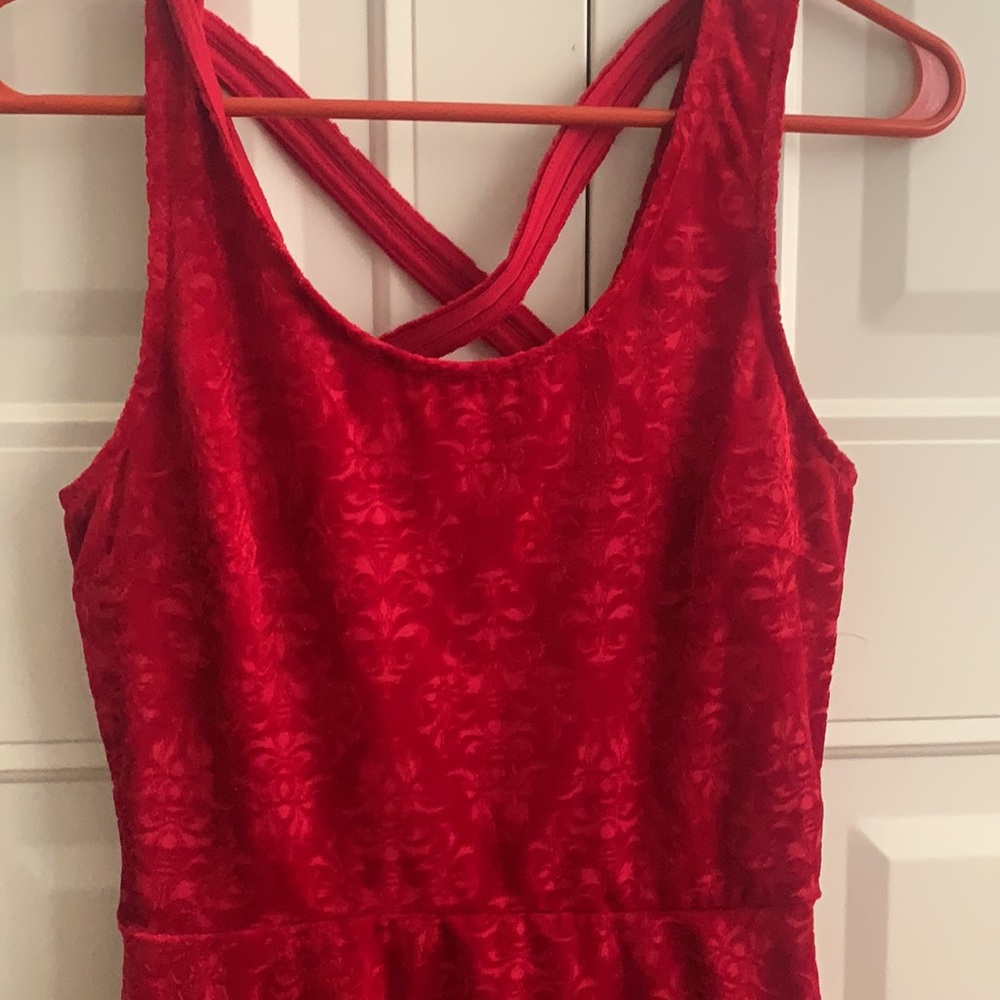 Candie’s Red Velvet Dress - Picture 2 of 6